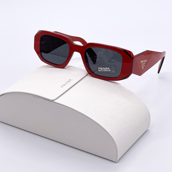 NEW PR17WS 12N5S0 PRADA SUNGLASSES SPR 17W RED UNISEX EYEWEAR PRADA PR 17WS - Picture 3 of 15